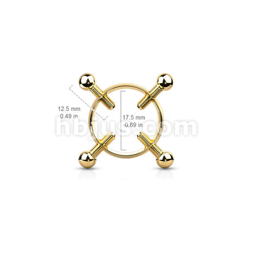 Non PiercingAdjustible Nipple Clamp with 4 Screws 316L Surgical Steel - Image 6