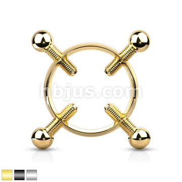 Non PiercingAdjustible Nipple Clamp with 4 Screws 316L Surgical Steel - Image 2