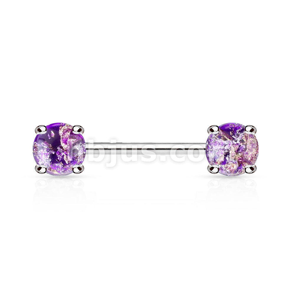 316L Surgical Steel Lava Glitter Prong Set 316L Surgical Steel Nipple... - Image 3
