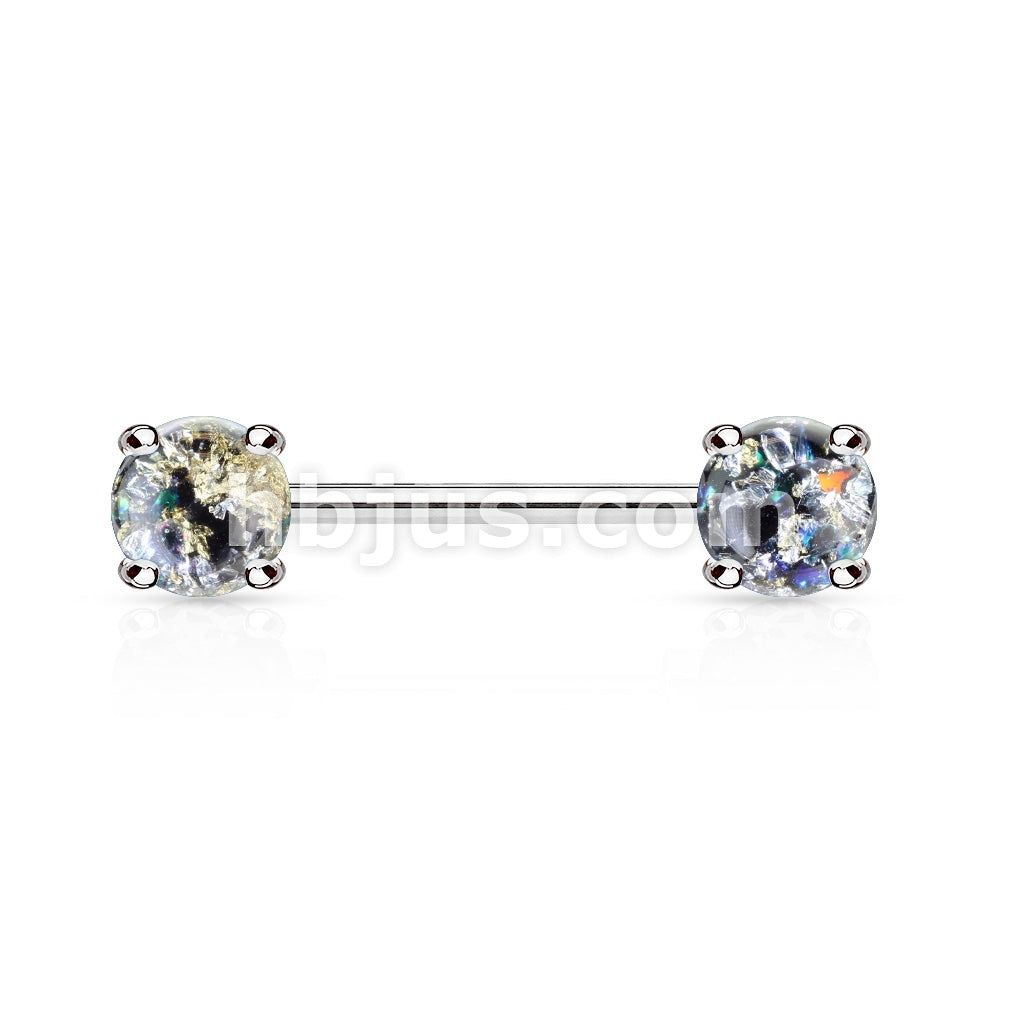 316L Surgical Steel Lava Glitter Prong Set 316L Surgical Steel Nipple... - Image 5