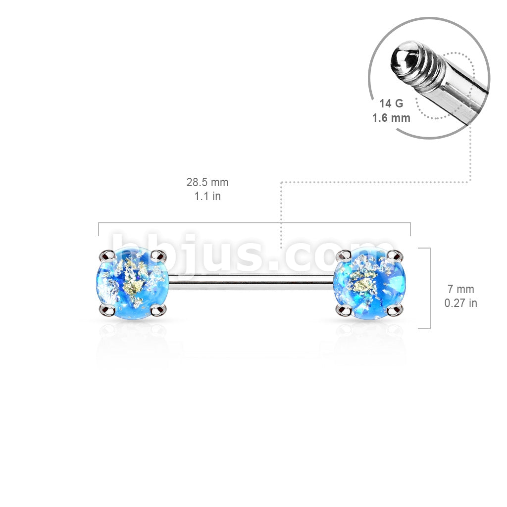 316L Surgical Steel Lava Glitter Prong Set 316L Surgical Steel Nipple... - Image 8