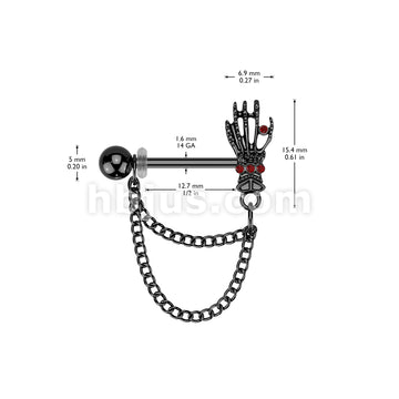 316L Surgical Steel Pair of 316L Surgical Steel Nipple Barbell With Red... - Image 4