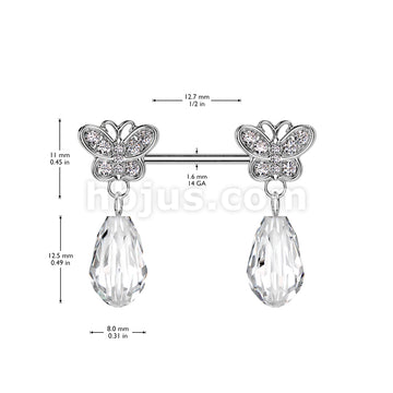 316L Surgical Steel 316L Surgical Steel Nipple Barbell With CZ Pave... - Image 4