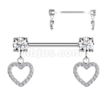 316L Surgical Steel 316L Surgical Steel Nipple Barbell With Round Prong... - Image 2