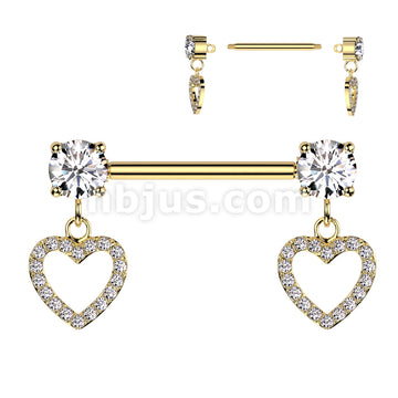 316L Surgical Steel 316L Surgical Steel Nipple Barbell With Round Prong... - Image 3