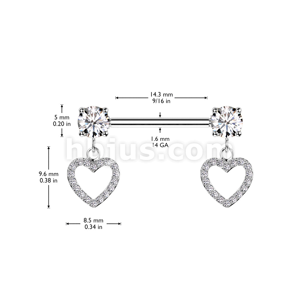 316L Surgical Steel 316L Surgical Steel Nipple Barbell With Round Prong... - Image 4