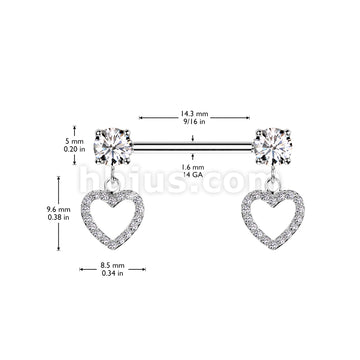 316L Surgical Steel 316L Surgical Steel Nipple Barbell With Round Prong... - Image 4