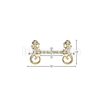316L Surgical Steel 316L Surgical Steel Nipple Barbell With CZ Pave Gecko - Image 4