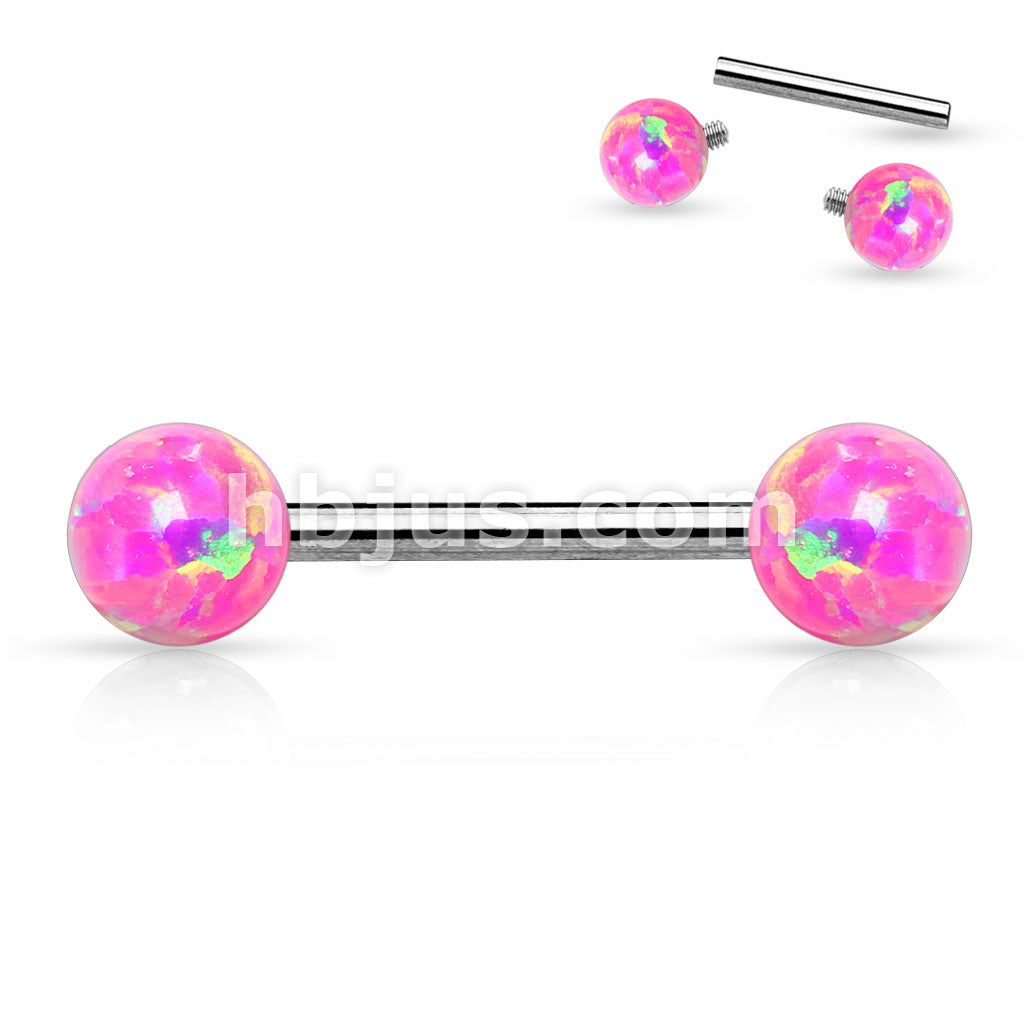 14 gauge Internally Threaded Opal Balls on Both sides 316L Surgical... - Image 5