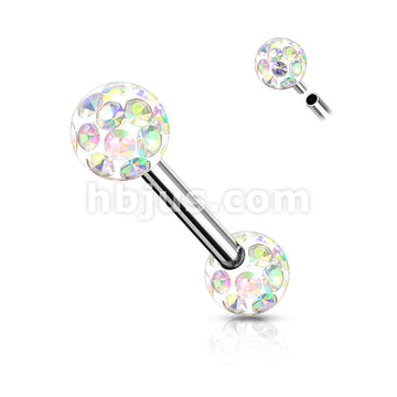 Internally Threaded 316L Surgical Steel Nipple Barbells with Epoxy... - Image 3