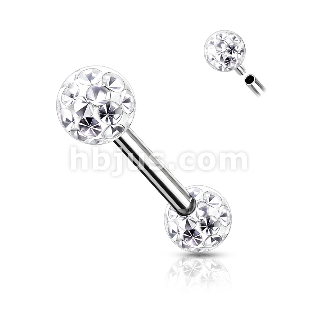 Internally Threaded 316L Surgical Steel Nipple Barbells with Epoxy... - Image 4