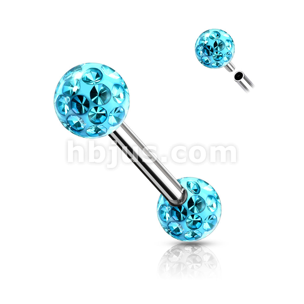Internally Threaded 316L Surgical Steel Nipple Barbells with Epoxy... - Image 6