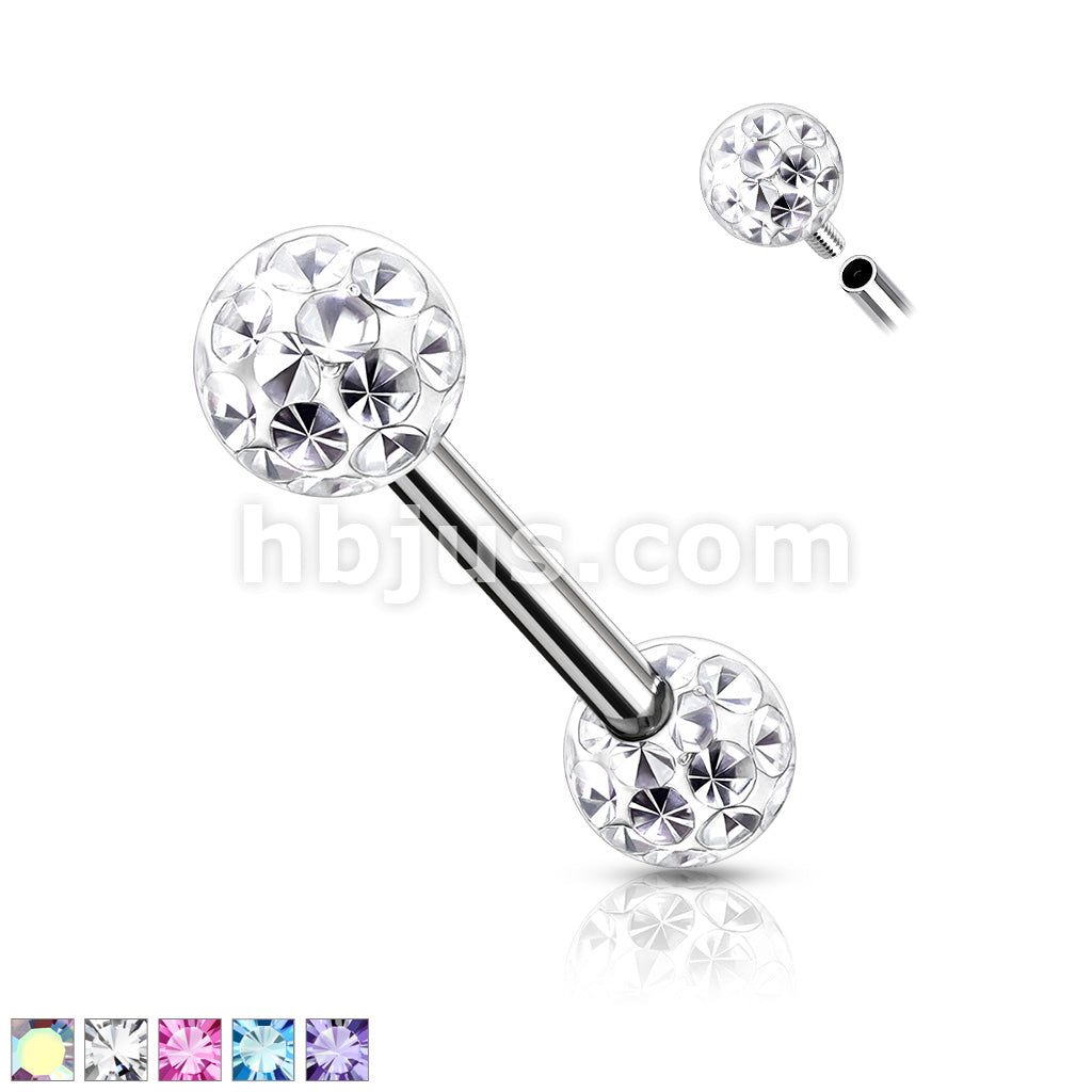 Internally Threaded 316L Surgical Steel Nipple Barbells with Epoxy... - Image 2