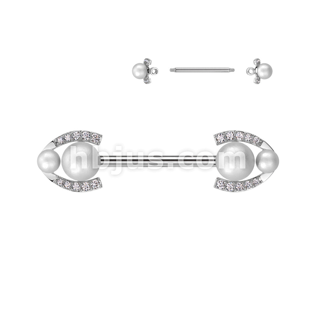 316L Surgical Steel 316L Surgical Steel Nipple Barbell With Double... - Image 3