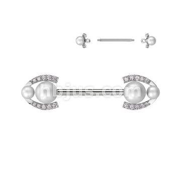 316L Surgical Steel 316L Surgical Steel Nipple Barbell With Double... - Image 3