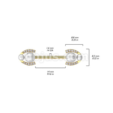 316L Surgical Steel 316L Surgical Steel Nipple Barbell With Double... - Image 4
