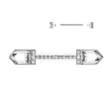 316L Surgical Steel 316L Surgical Steel Nipple Barbell With Black... - Image 3