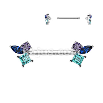 316L Surgical Steel 316L Surgical Steel Nipple Barbell With Different... - Image 3