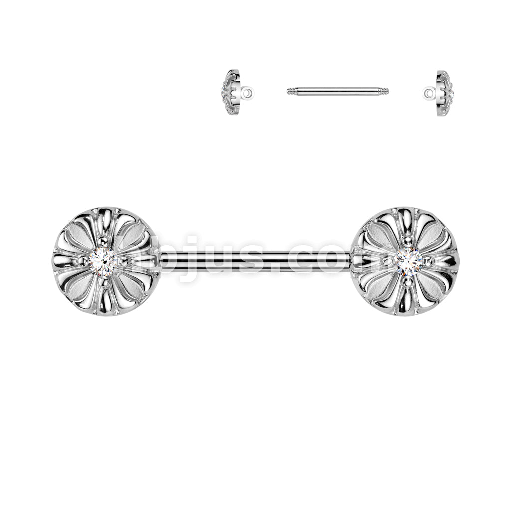 316L Surgical Steel 316L Surgical Steel Nipple Barbell With CZ Celtic... - Image 2