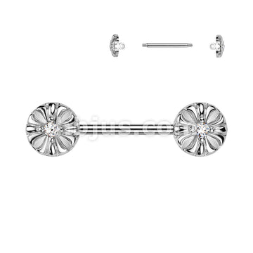 316L Surgical Steel 316L Surgical Steel Nipple Barbell With CZ Celtic... - Image 2