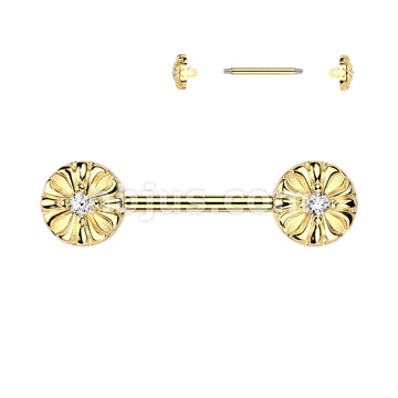 316L Surgical Steel 316L Surgical Steel Nipple Barbell With CZ Celtic... - Image 3