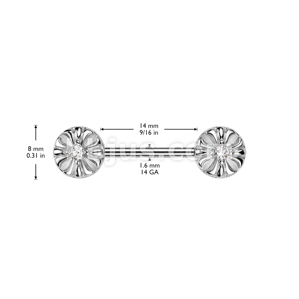 316L Surgical Steel 316L Surgical Steel Nipple Barbell With CZ Celtic... - Image 4