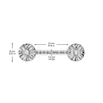 316L Surgical Steel 316L Surgical Steel Nipple Barbell With CZ Celtic... - Image 4