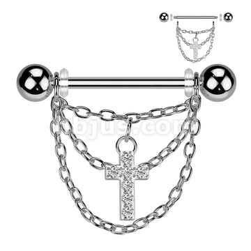 316L Surgical Steel 316L Surgical Steel Nipple Barbell With Triple... - Image 3