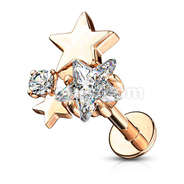Cluster CZ Star Top Internally Threaded 316L Surgical Steel Flat Back... - Image 5