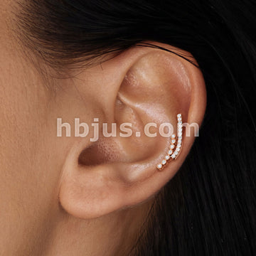 Double Lined CZ Paved Curve Top on Internally Threaded 316L Surgical... - Image 8