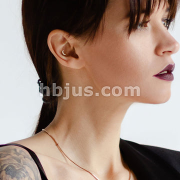 CZ Paved Crescent Moon Top on Internally Threaded 316L Surgical Steel... - Image 8