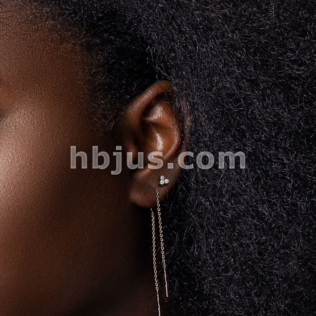 Pearl Prong Set Triangle Top on Internally Threaded 316L Surgical Steel... - Image 4