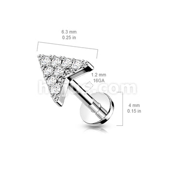 Round CZ Paved Chevron Arrow Top on Internally Threaded 316L Surgical... - Image 6