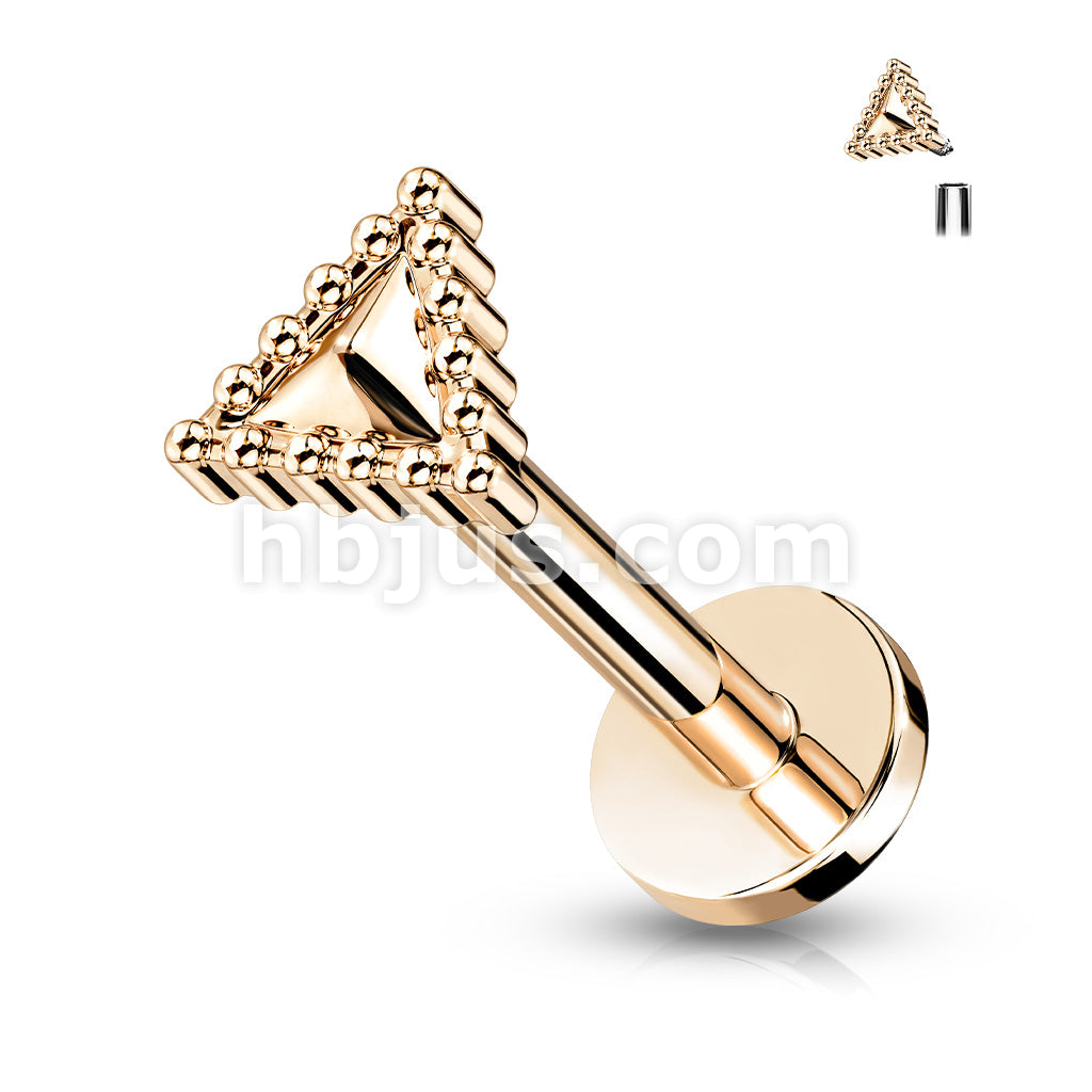 316L Surgical Steel Beaded Edge Triangle 316L Surgical Steel Internally... - Image 4