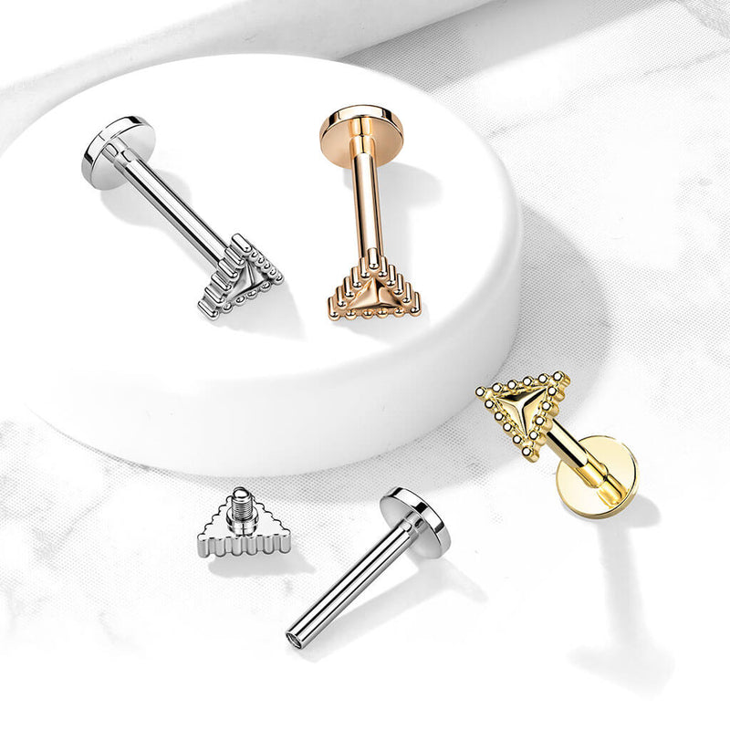 316L Surgical Steel Beaded Edge Triangle 316L Surgical Steel Internally...