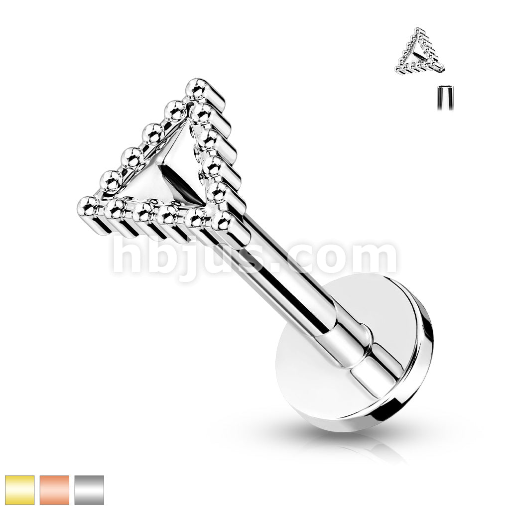 316L Surgical Steel Beaded Edge Triangle 316L Surgical Steel Internally... - Image 2