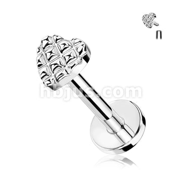 316L Surgical Steel Diamond Cut Heart 316L Surgical Steel Internally... - Image 5