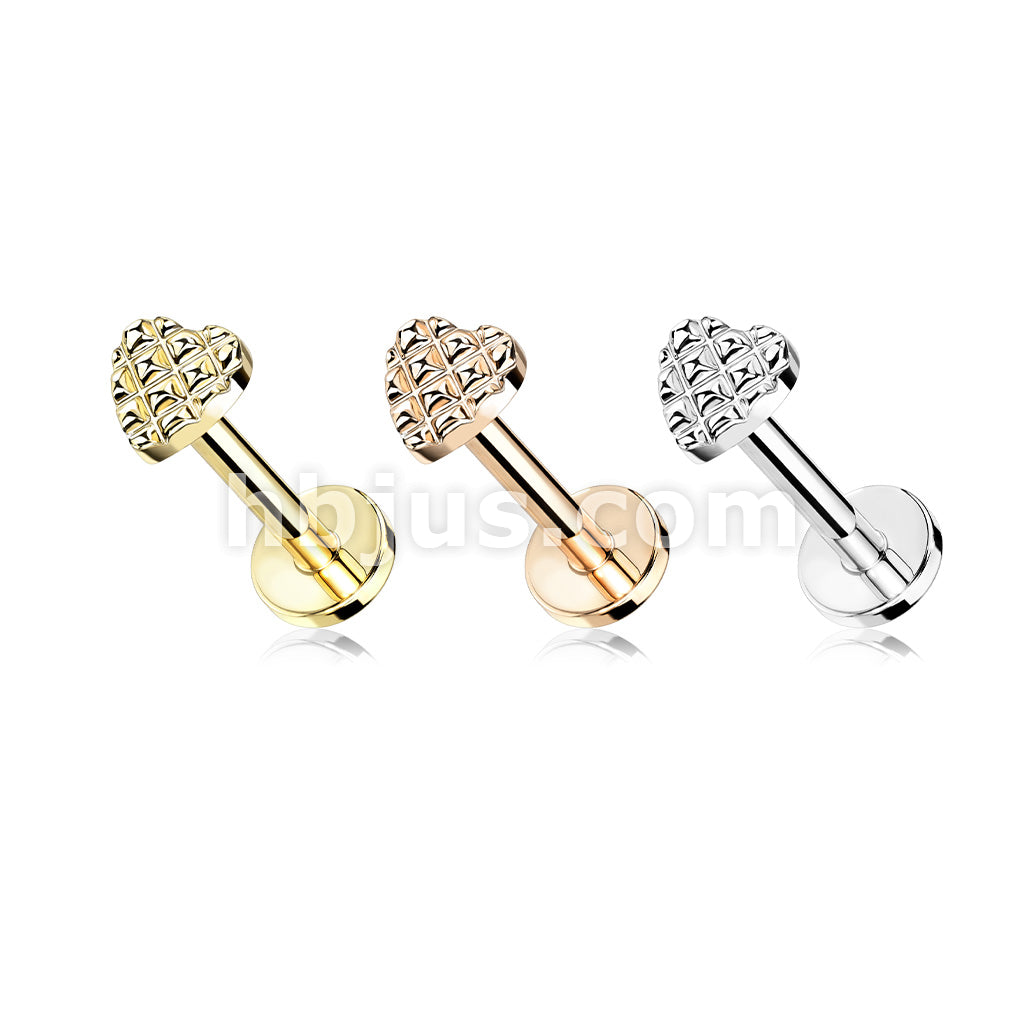 316L Surgical Steel Diamond Cut Heart 316L Surgical Steel Internally... - Image 7