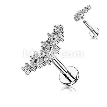 Cluster of Prong Set CZ Top on Internally Threaded 316L Surgical Steel... - Image 2