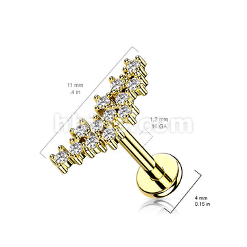 Cluster of Prong Set CZ Top on Internally Threaded 316L Surgical Steel... - Image 5