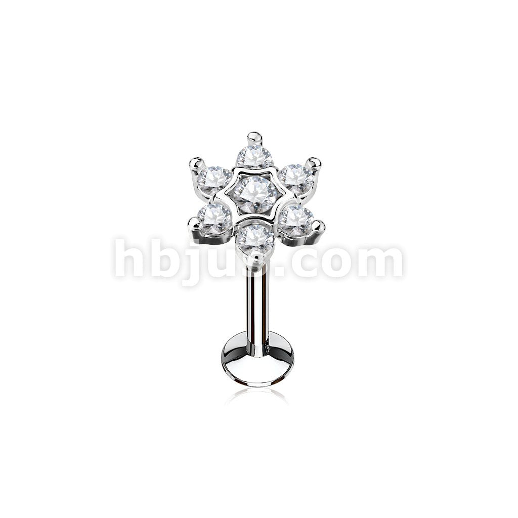 316L Surgical Steel CZ Set Star Top 316L Surgical Steel Internally... - Image 2