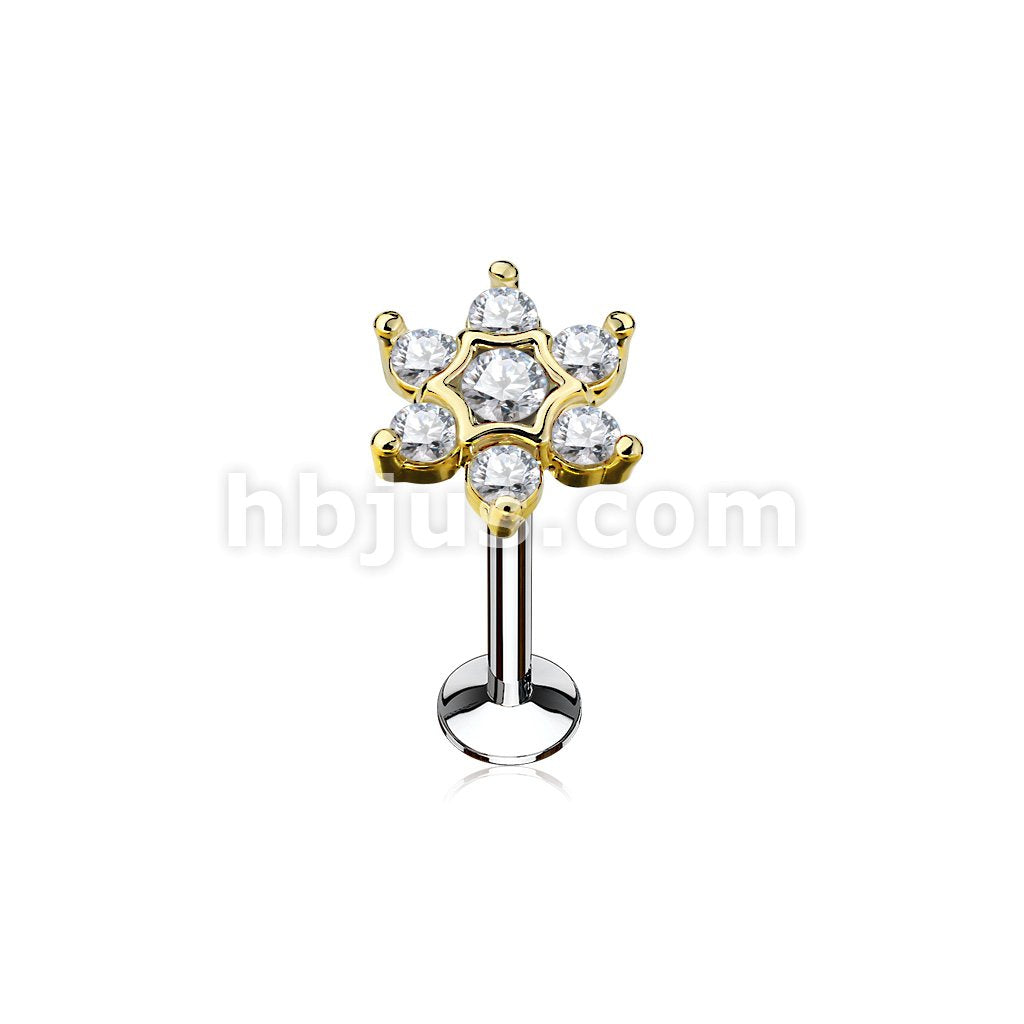 316L Surgical Steel CZ Set Star Top 316L Surgical Steel Internally... - Image 3