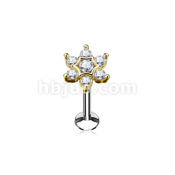 316L Surgical Steel CZ Set Star Top 316L Surgical Steel Internally... - Image 3