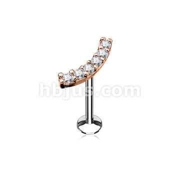316L Surgical Steel Lined CZ Curve Top 316L Surgical Steel Internally... - Image 4