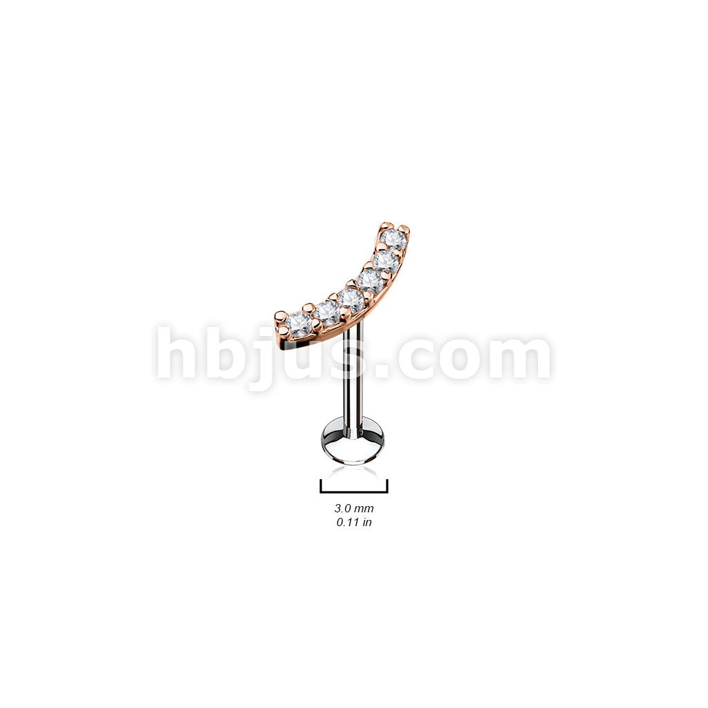 316L Surgical Steel Lined CZ Curve Top 316L Surgical Steel Internally... - Image 5