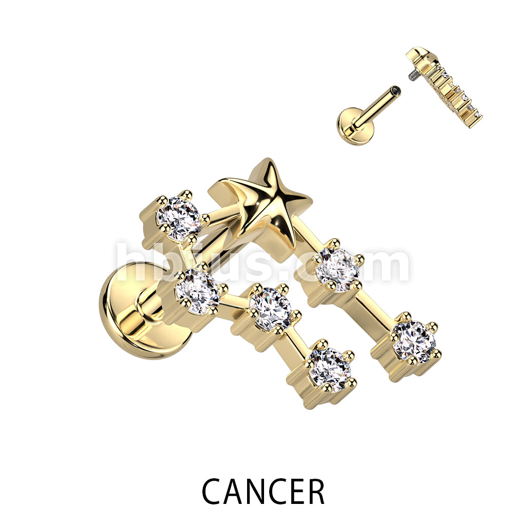 316L Surgical Steel 316L Surgical Steel Gold Plated Internally Threaded... - Image 4
