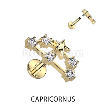 316L Surgical Steel 316L Surgical Steel Gold Plated Internally Threaded... - Image 5