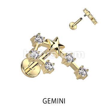 316L Surgical Steel 316L Surgical Steel Gold Plated Internally Threaded... - Image 6