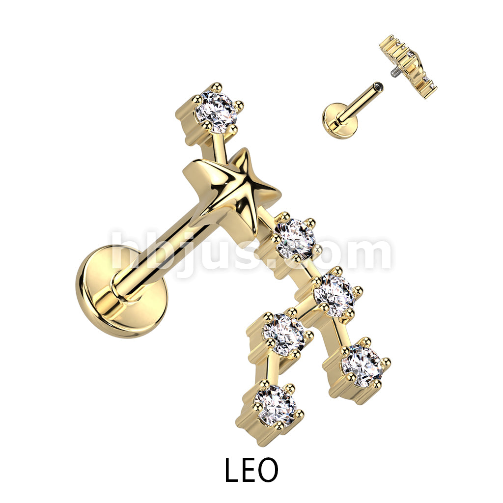 316L Surgical Steel 316L Surgical Steel Gold Plated Internally Threaded... - Image 7