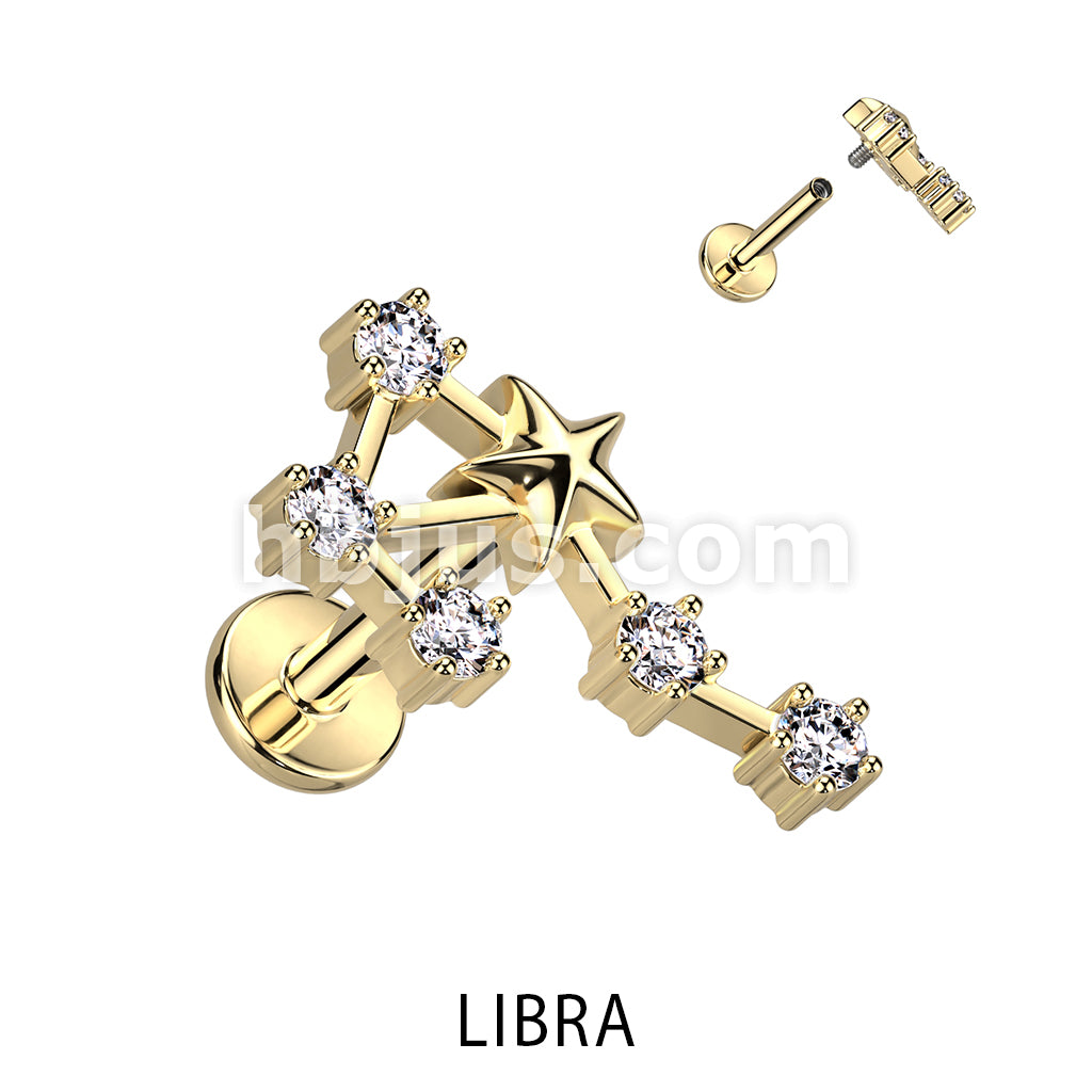 316L Surgical Steel 316L Surgical Steel Gold Plated Internally Threaded... - Image 8